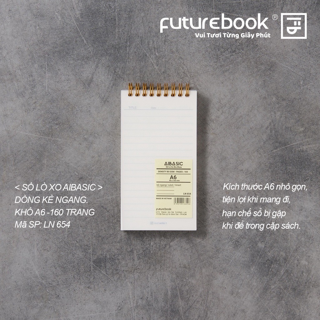 Sổ lò xo FT LN 654 / LN 650 9x16.5cm 160 trang 80gsm (60)