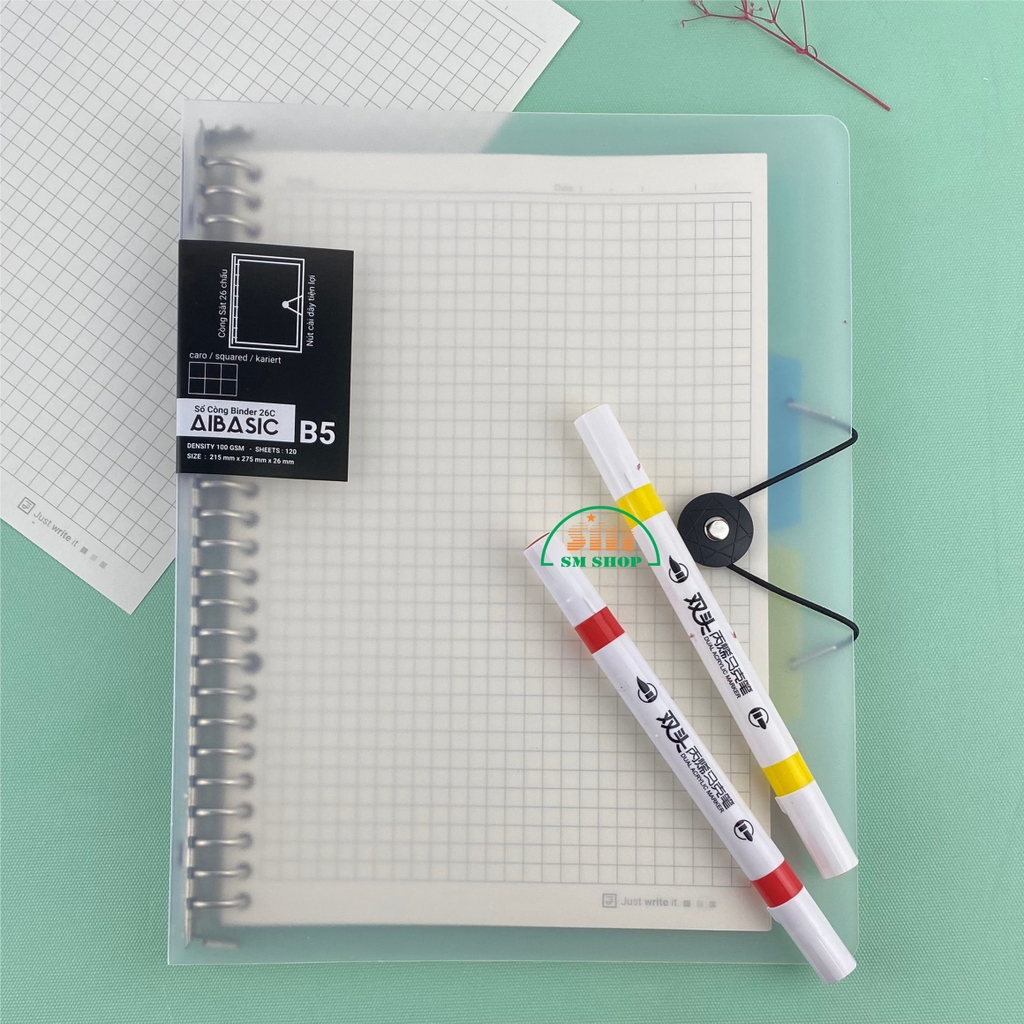 Sổ còng sắt FT 21.5x27.5cm 120 trang 100gsm B5 (25)