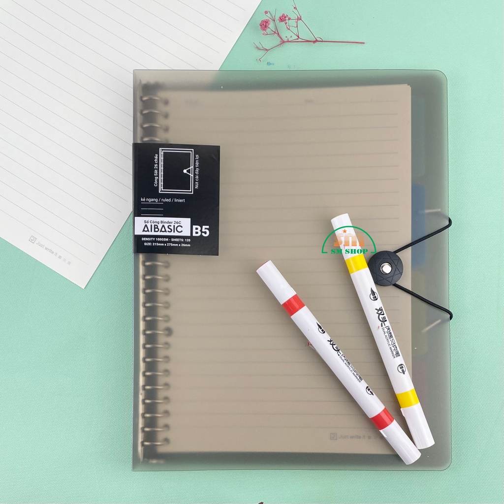 Sổ còng sắt FT 21.5x27.5cm 120 trang 100gsm B5 (25)