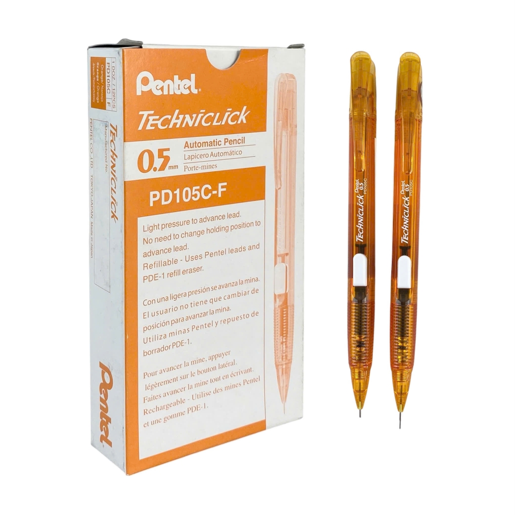 Bút chì bấm Pentel PD105C 0.5mm, Bút chì ngòi, Viết chì kim (12/144)