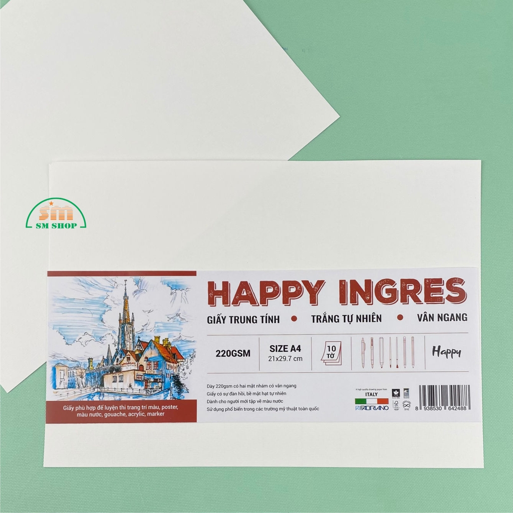 Giấy vẽ Happy Ingres 220gsm 10 tờ