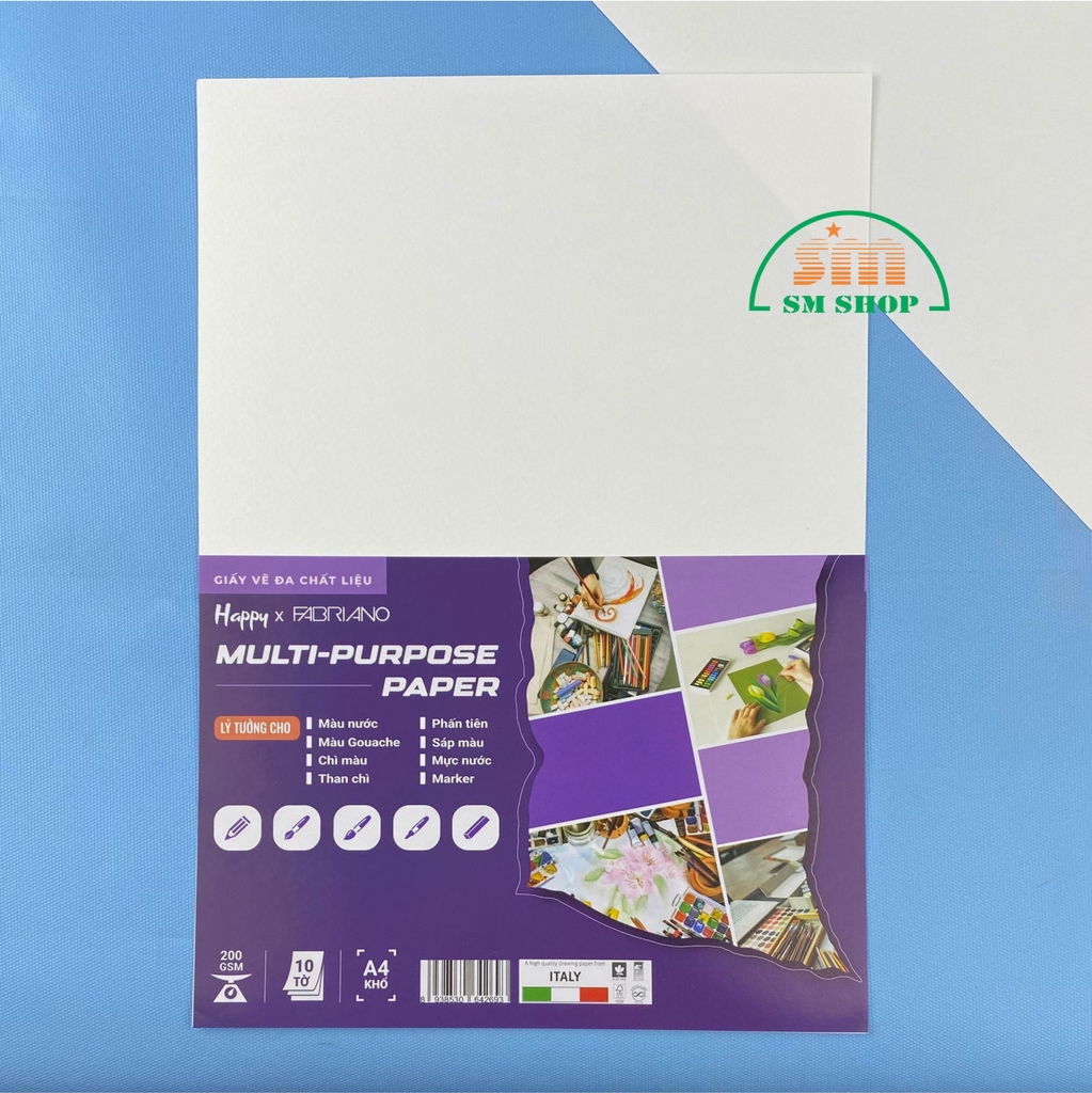 Giấy vẽ Happy Mix 200gsm 10 tờ