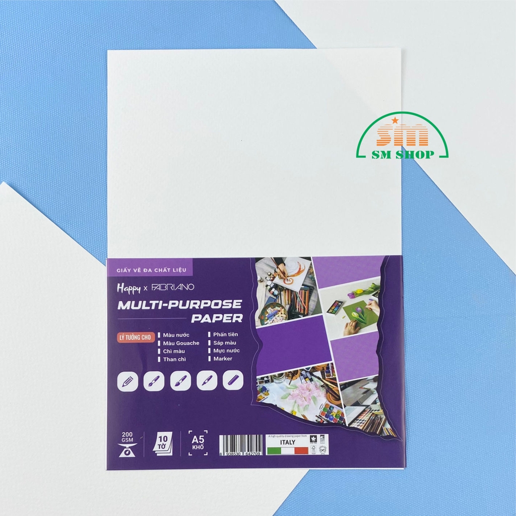 Giấy vẽ Happy Mix 200gsm 10 tờ