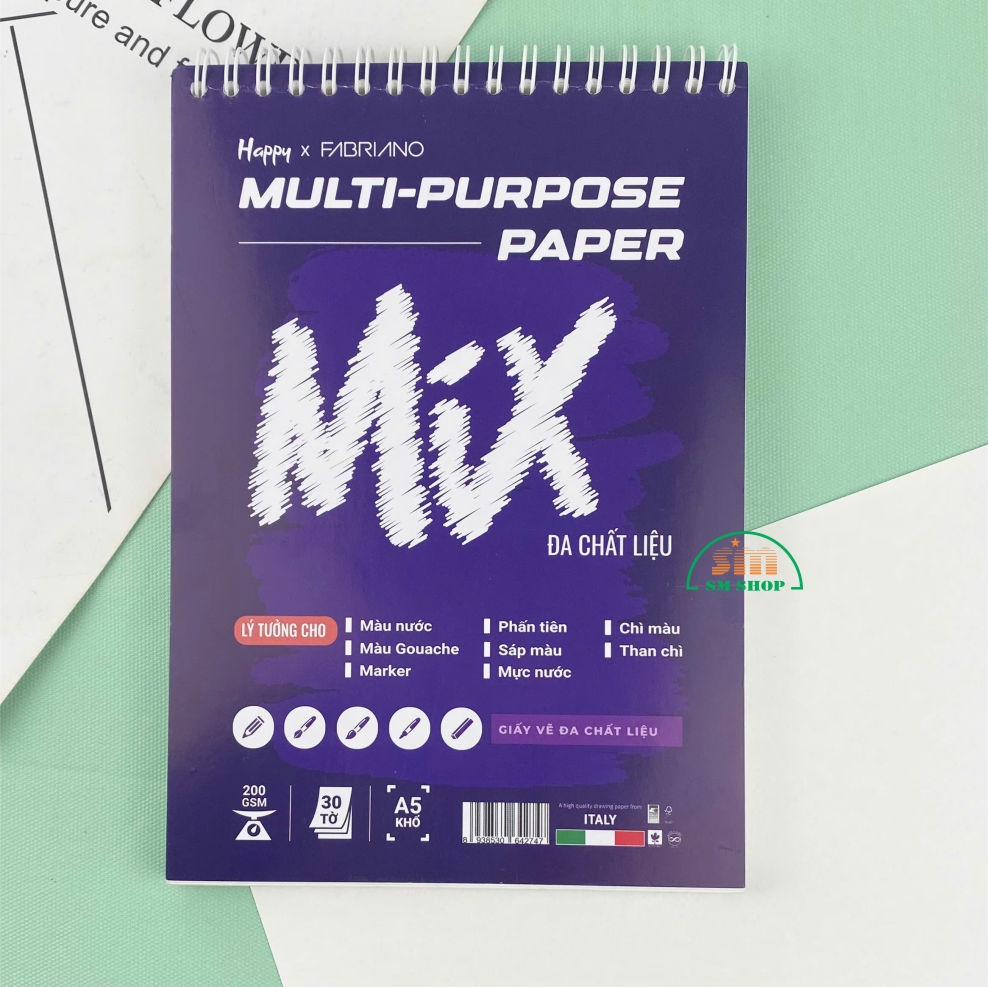Tập vẽ lò xo Happy Mix  200gsm 30 tờ