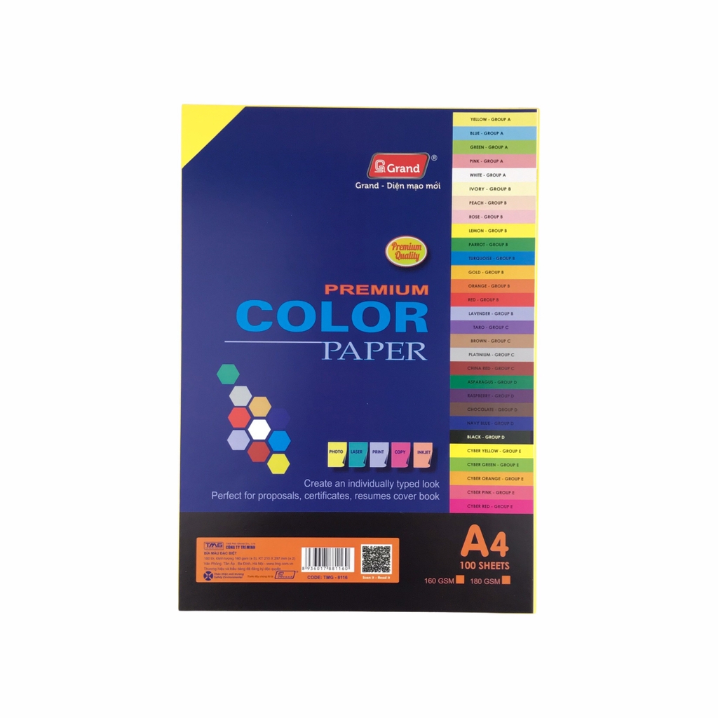Bìa màu đặc biệt PGrand TMG-8116 210x297mm 160gsm A4