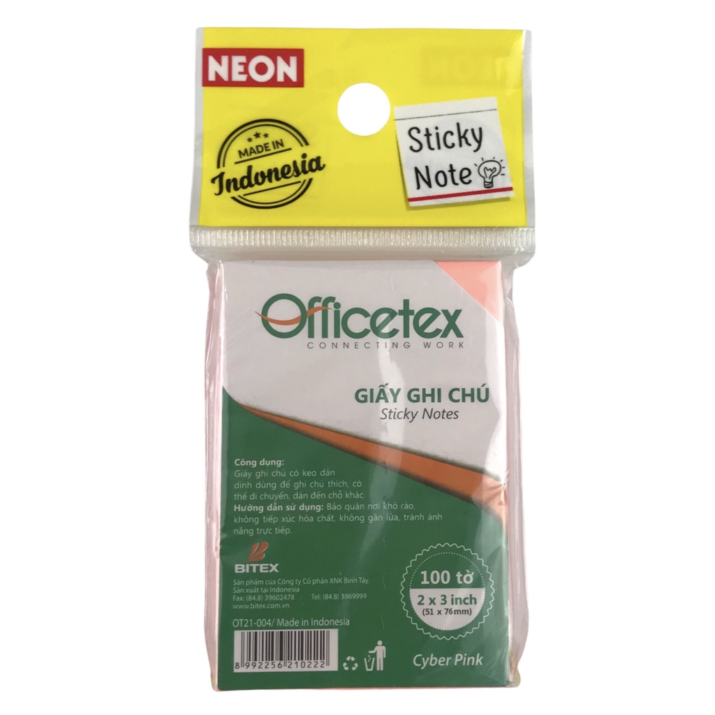 Giấy note Officetex OT21-004 3x2inch dạ quang (12)