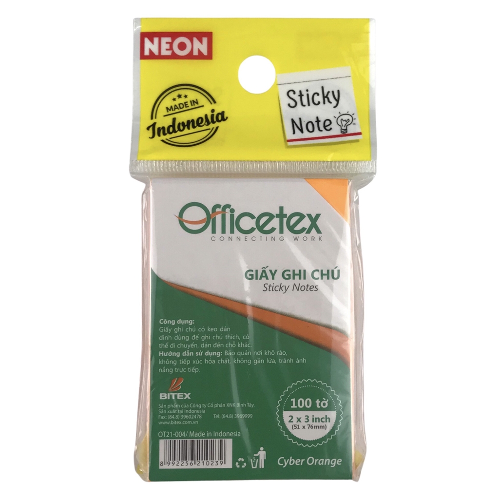 Giấy note Officetex OT21-004 3x2inch dạ quang (12)
