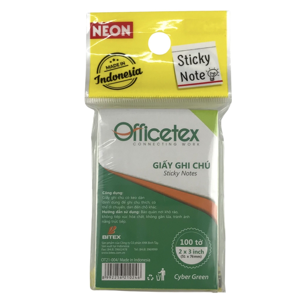 Giấy note Officetex OT21-004 3x2inch dạ quang (12)