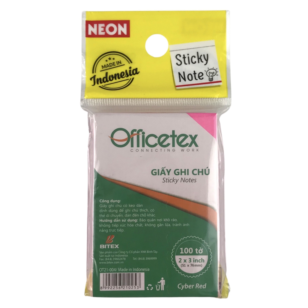 Giấy note Officetex OT21-004 3x2inch dạ quang (12)