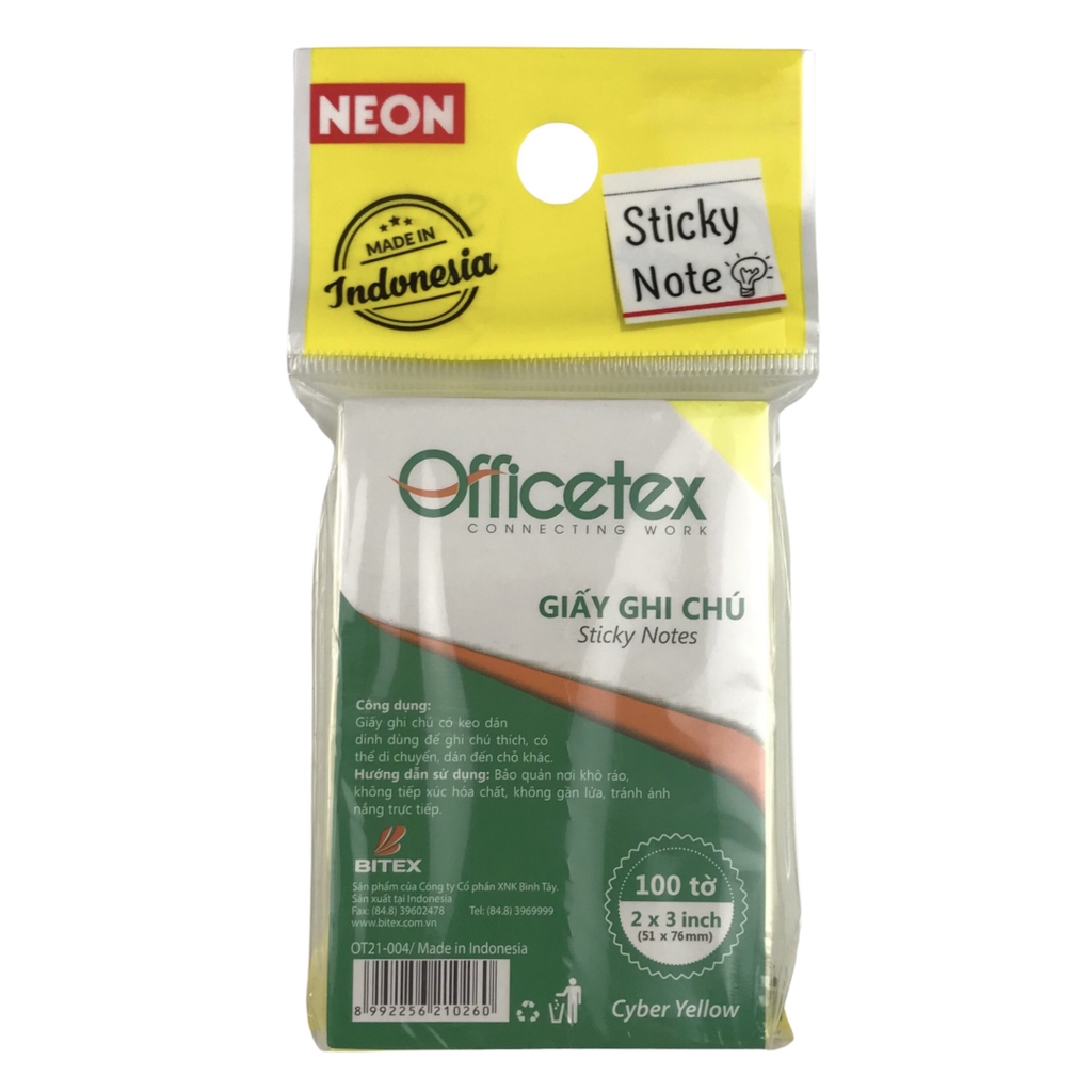 Giấy note Officetex OT21-004 3x2inch dạ quang (12)