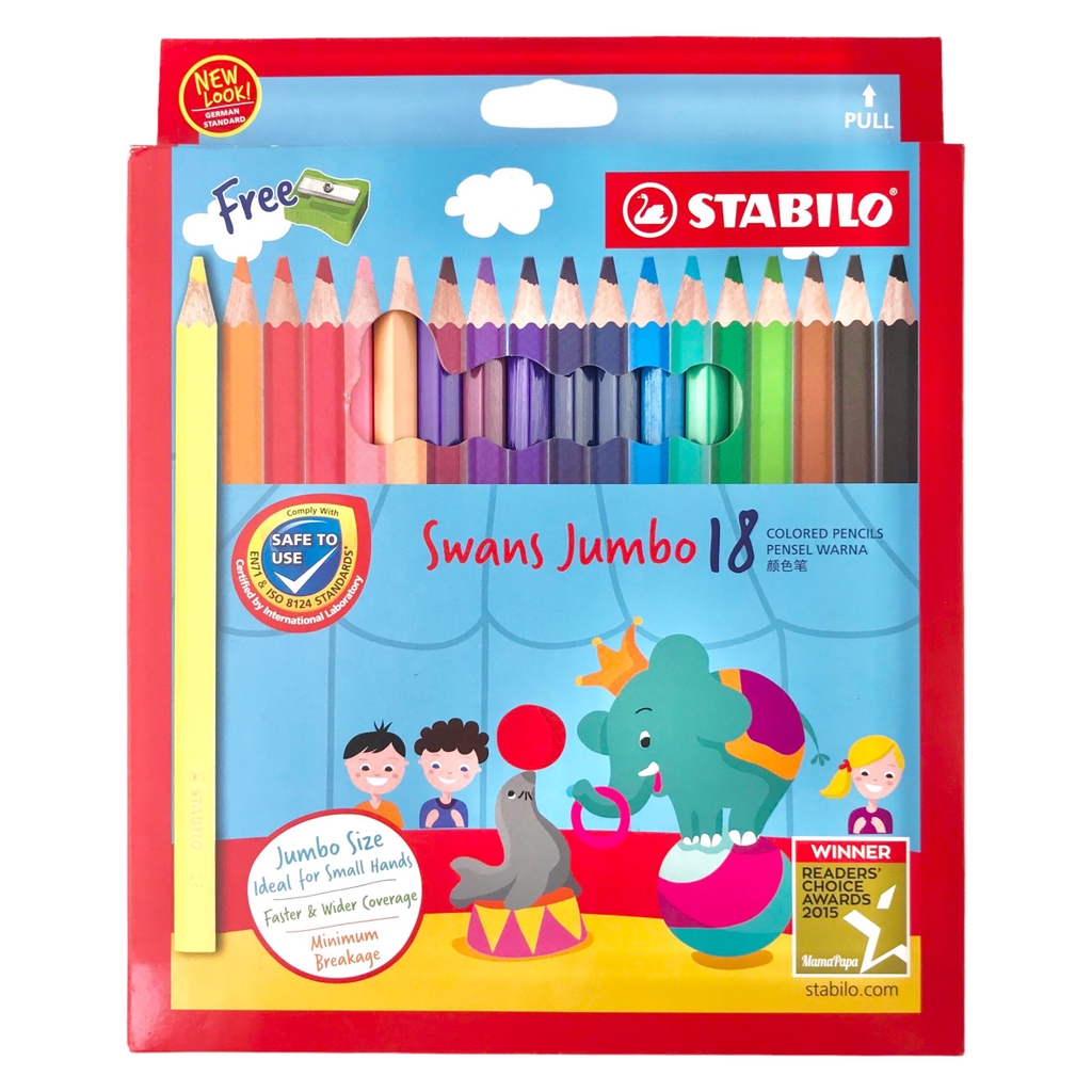 Bút chì màu Stabilo Jumbo CLJ1879-24 / CLJ1875-18 / CLJ1877L màu + chuốt