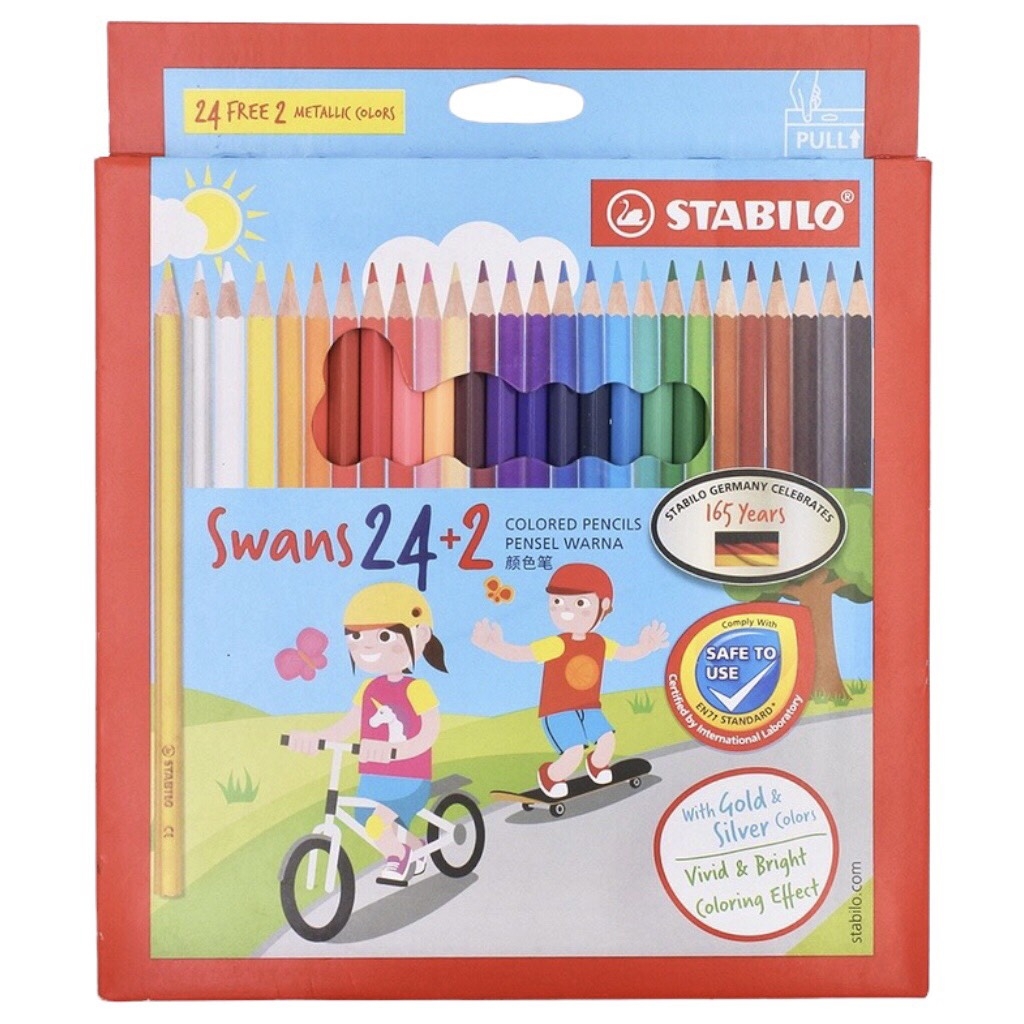 Bút chì màu Stabilo Swans CLS-12H / CLS-24H dài