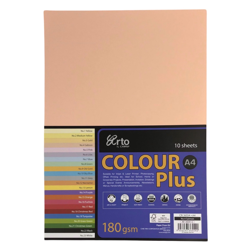 Bìa màu Campap 210x297mm 180gsm 10 tờ A4