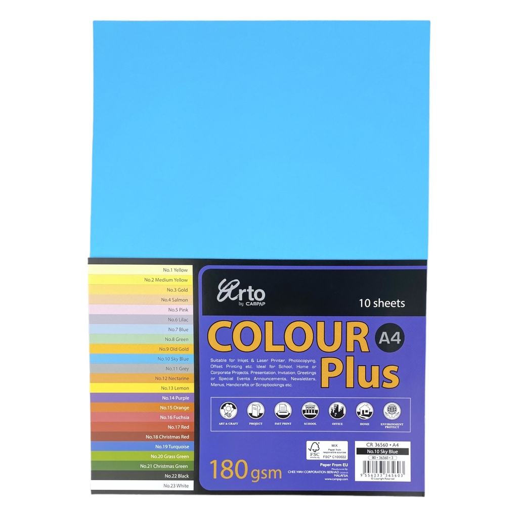 Bìa màu Campap 210x297mm 180gsm 10 tờ A4