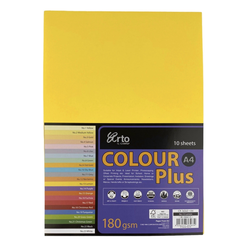 Bìa màu Campap 210x297mm 180gsm 10 tờ A4