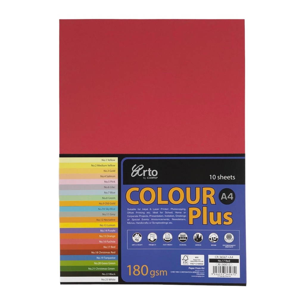Bìa màu Campap 210x297mm 180gsm 10 tờ A4