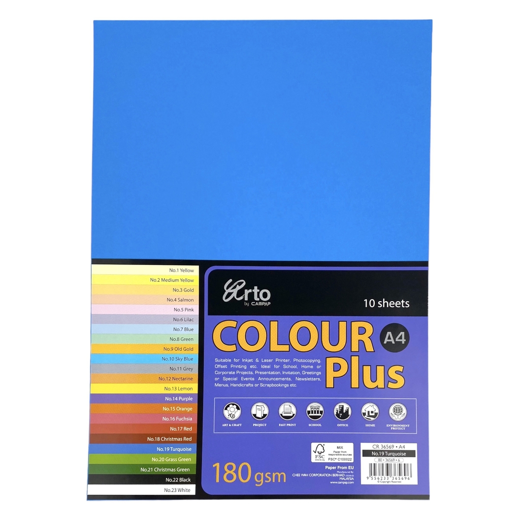 Bìa màu Campap 210x297mm 180gsm 10 tờ A4