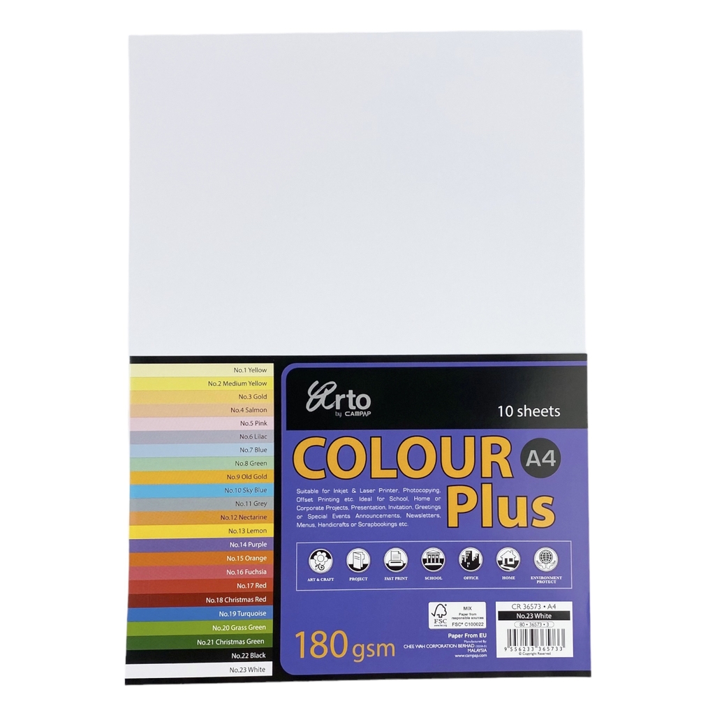 Bìa màu Campap 210x297mm 180gsm 10 tờ A4