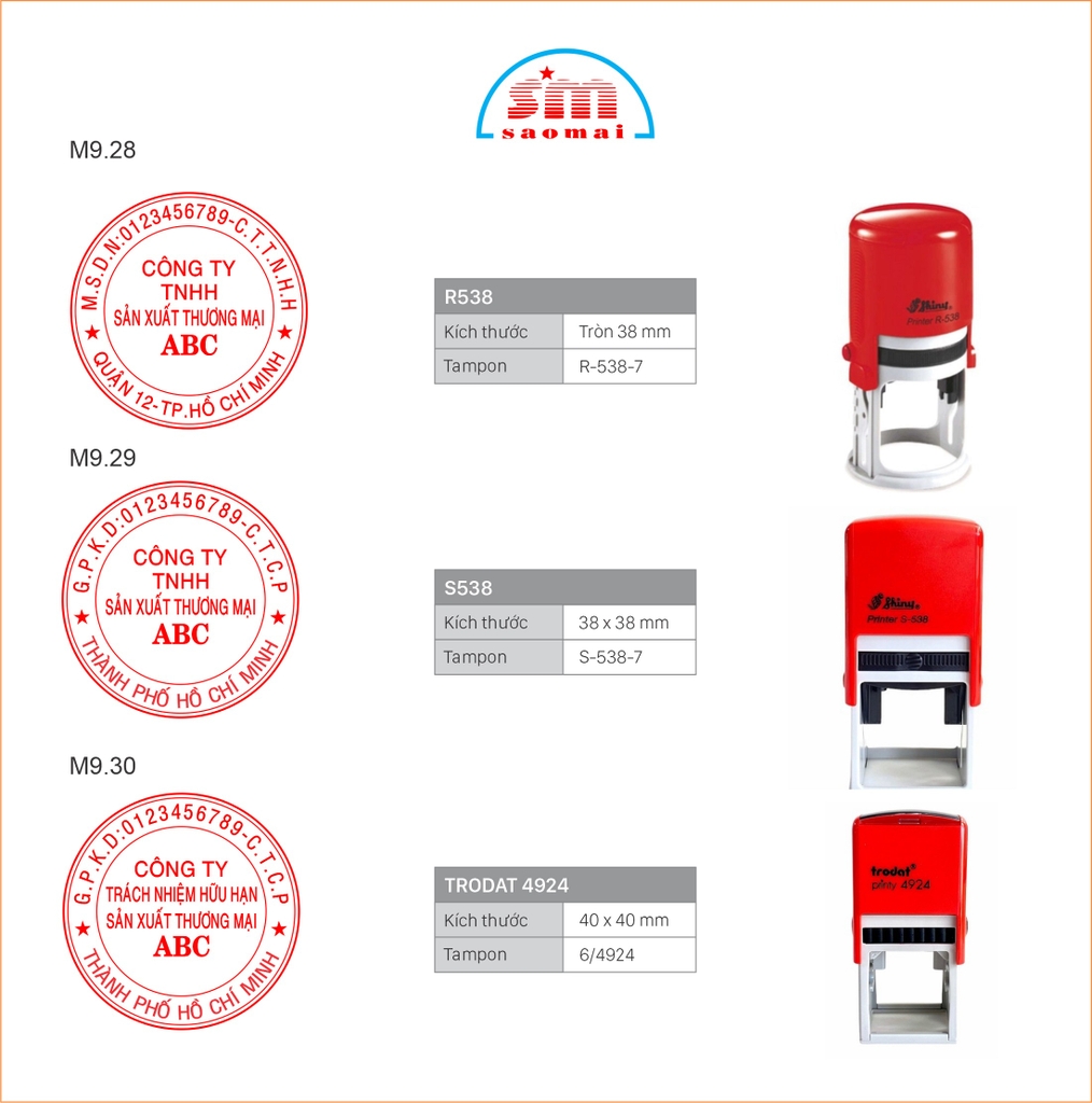 Dấu tròn DN Shiny R538 / S538 đỏ