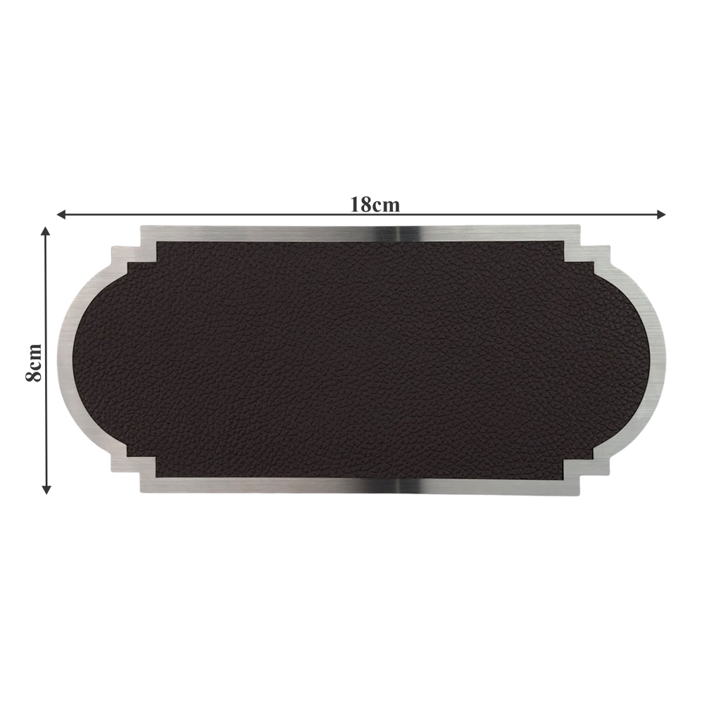 Biển số phòng da BP02 chữ nhật viền inox, Bảng số chung cư, khách sạn, toà nhà