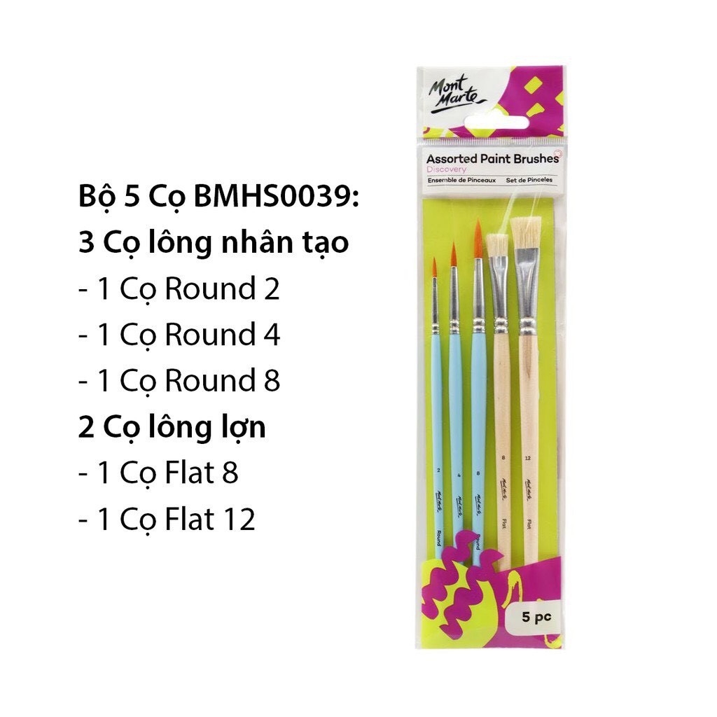 Cọ vẽ Mont Marte BMHS0039 Set 5pc (12)