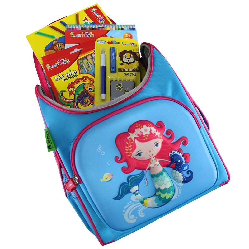 Balo chống gù B.bag Mermaid B-12-108 xanh nhạt