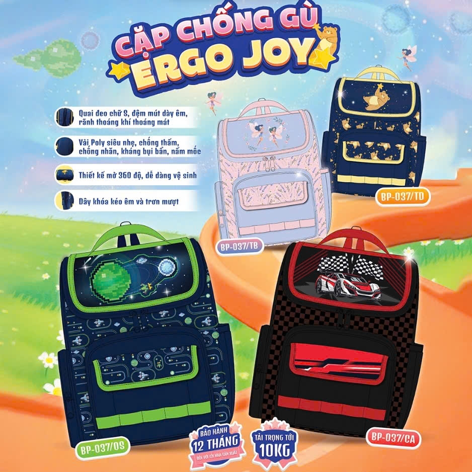 Balo chống gù TL BP-037/CA xe đua, cặp học sinh, văn phòng phẩm