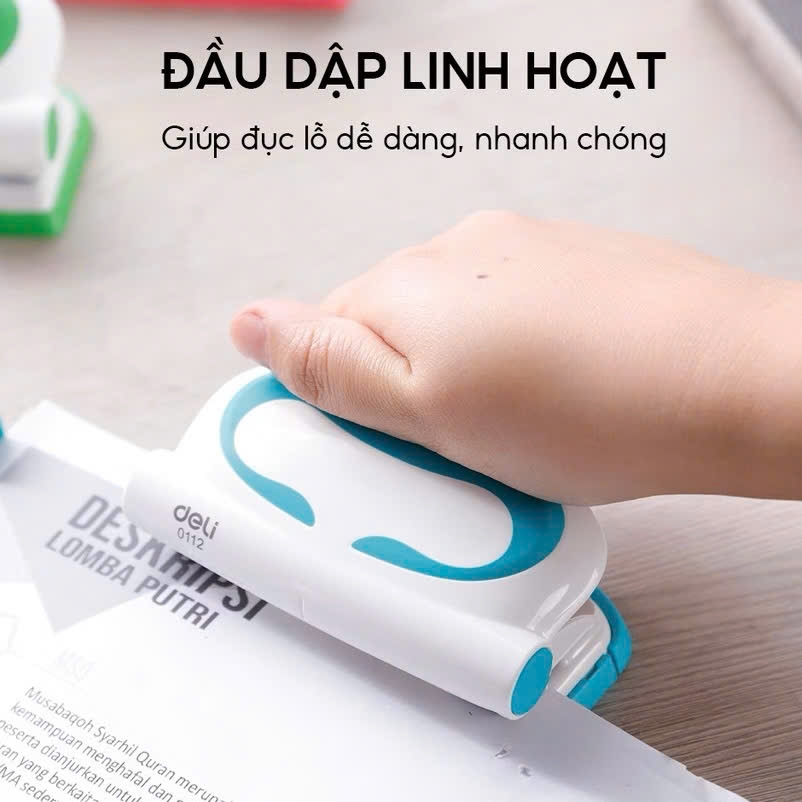 Bấm 2 lỗ Deli 0112 10 tờ (12/96)