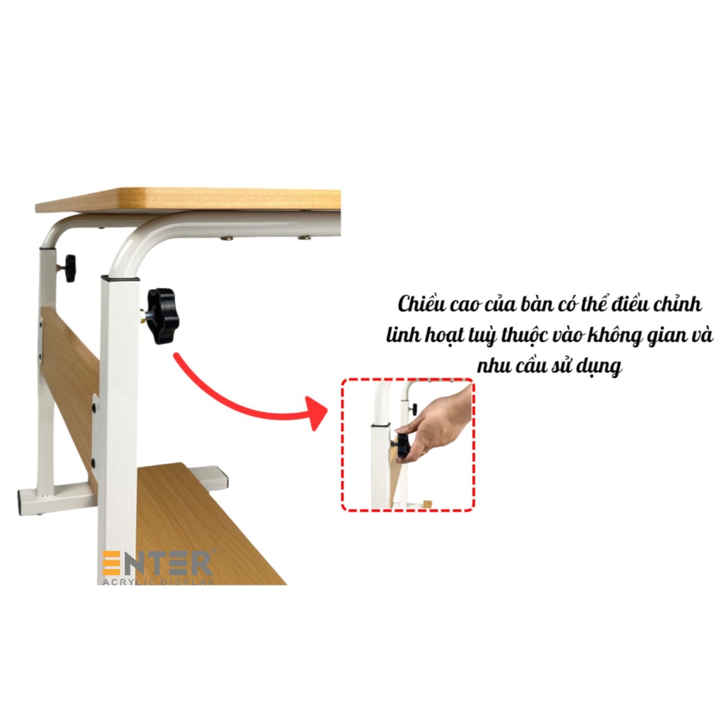 Bàn di động Enter BG105 60x40cm, Bàn nâng hạ đa năng, Bàn gỗ đa chức năng