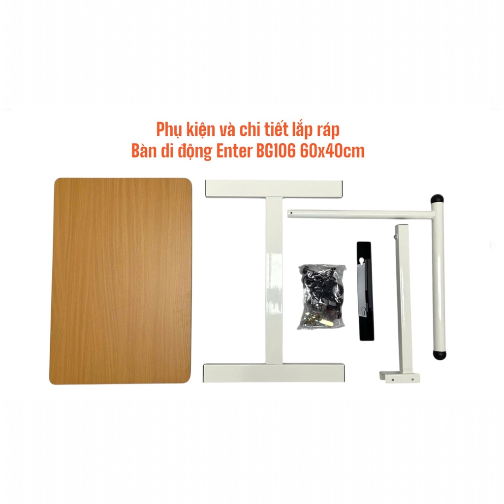 Bàn di động Enter BG106 60x40cm, Bàn nâng hạ đa năng, Bàn gỗ đa chức năng, Bàn gấp gọn thông minh