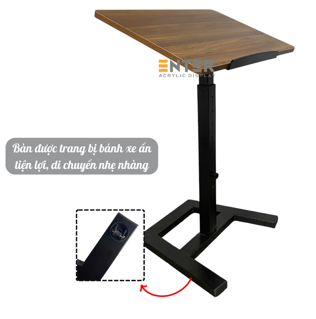 Bàn di động Enter BG107 60x40cm, Bàn nâng hạ đa năng, Bàn gỗ đa chức năng, Bàn gấp gọn thông minh