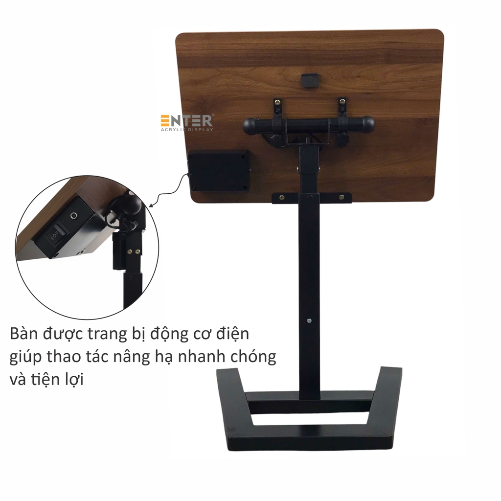Bàn điện nâng hạ Enter BG111 60x40cm, Bàn gỗ đa chức năng, Bàn di động