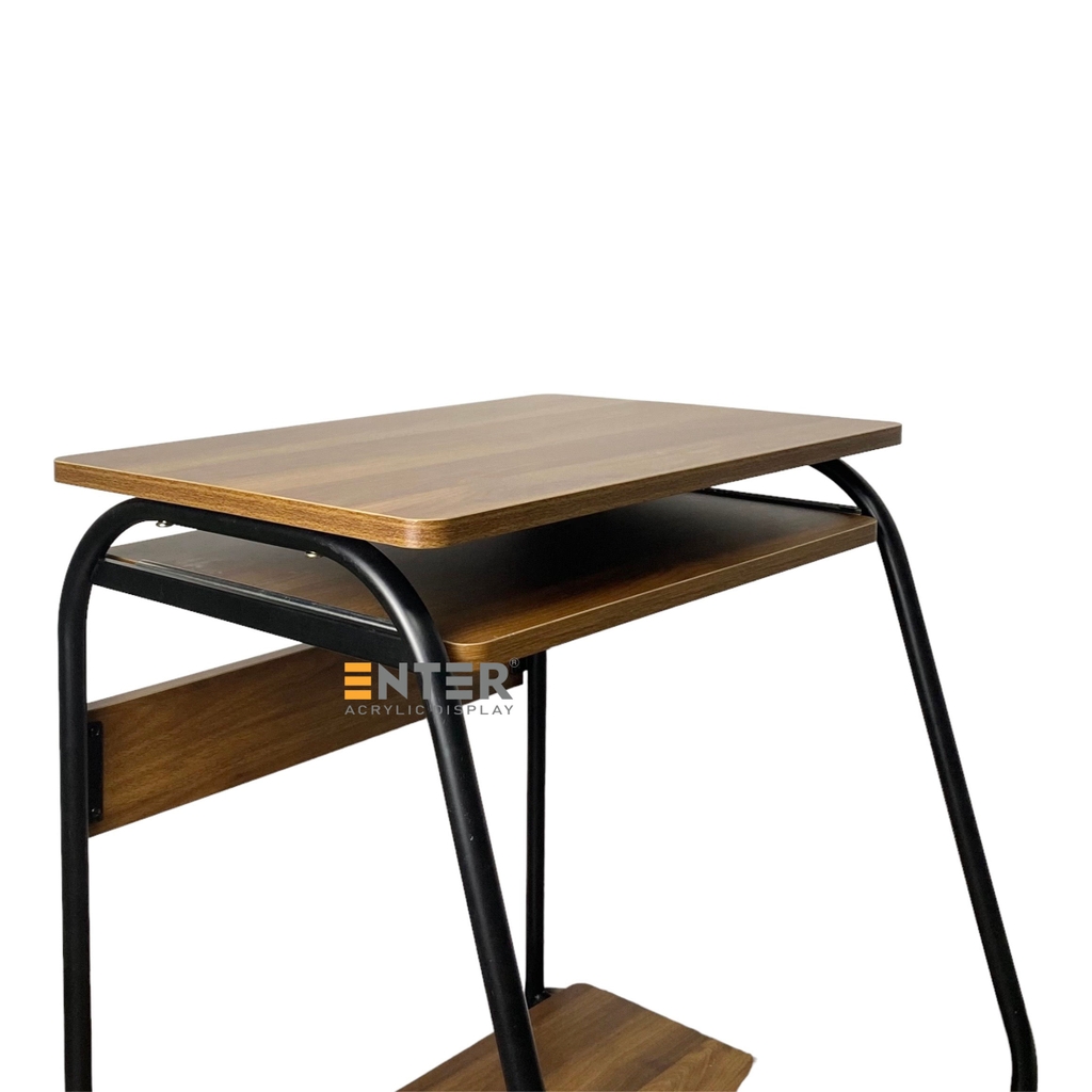 Bàn gỗ di động Enter BG102 60x40x73cm, Bàn máy tính có ngăn kéo để bàn phím, Bàn gỗ đa chức năng