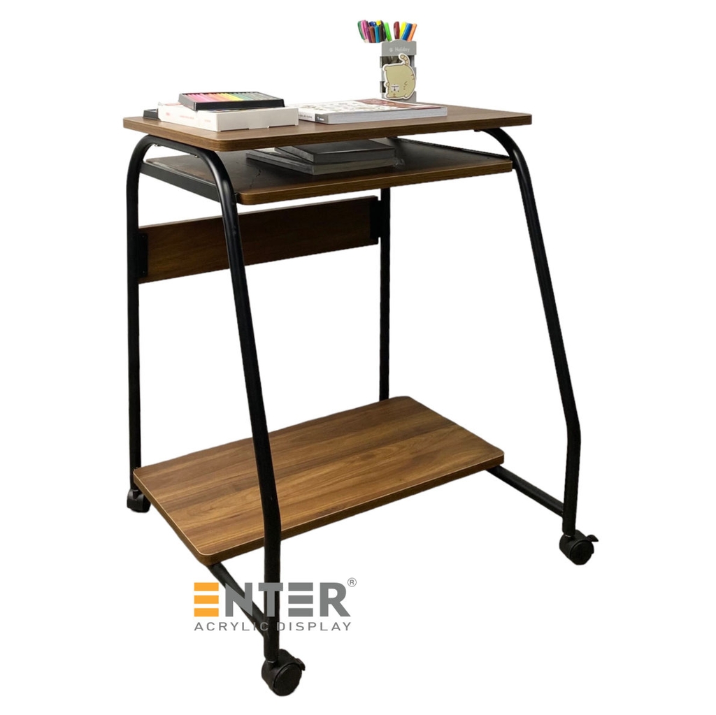 Bàn gỗ di động Enter BG102 60x40x73cm, Bàn máy tính có ngăn kéo để bàn phím, Bàn gỗ đa chức năng