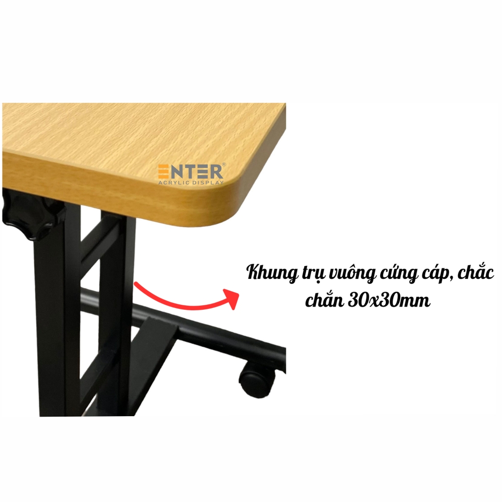Bàn gỗ di động Enter BG103 60x40cm, Bàn nâng hạ đa năng, Bàn gỗ đa chức năng, Bàn gấp gọn thông minh