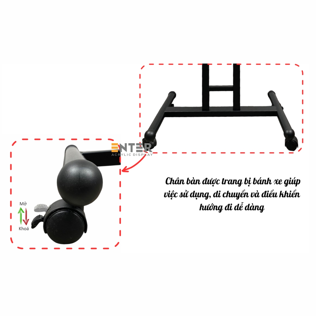 Bàn gỗ di động Enter BG103 60x40cm, Bàn nâng hạ đa năng, Bàn gỗ đa chức năng, Bàn gấp gọn thông minh