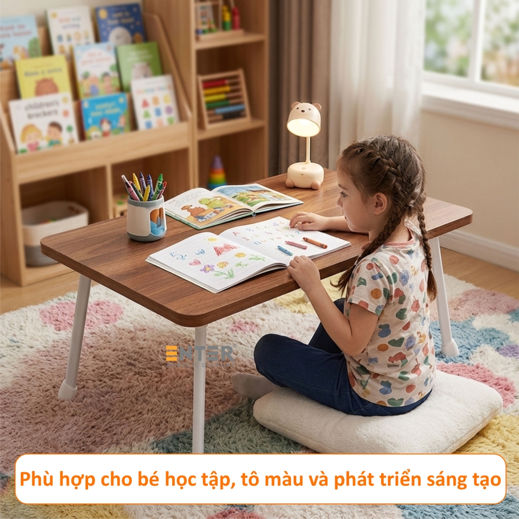 Bàn gỗ xếp Enter BG113 60x40x27cm, Bàn gấp gọn, Bàn xếp