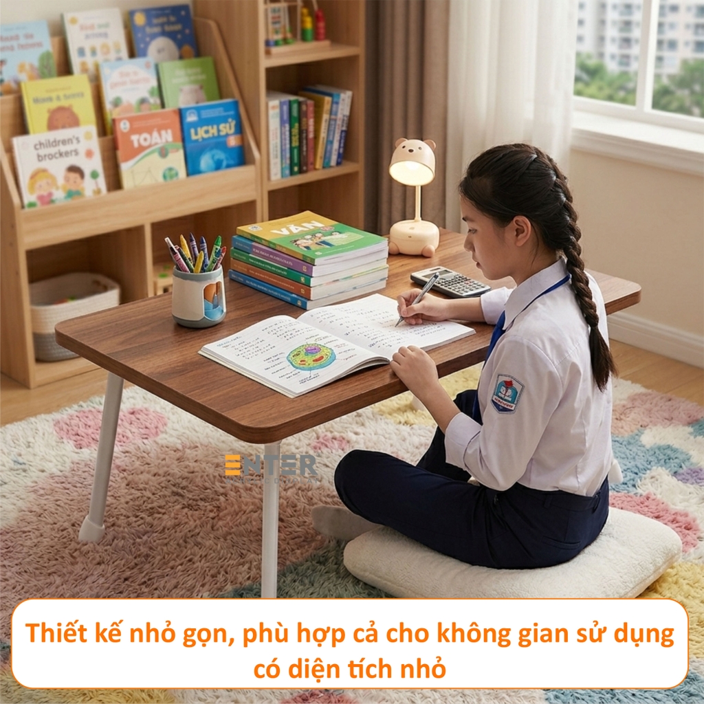 Bàn gỗ xếp Enter BG113 60x40x27cm, Bàn gấp gọn, Bàn xếp