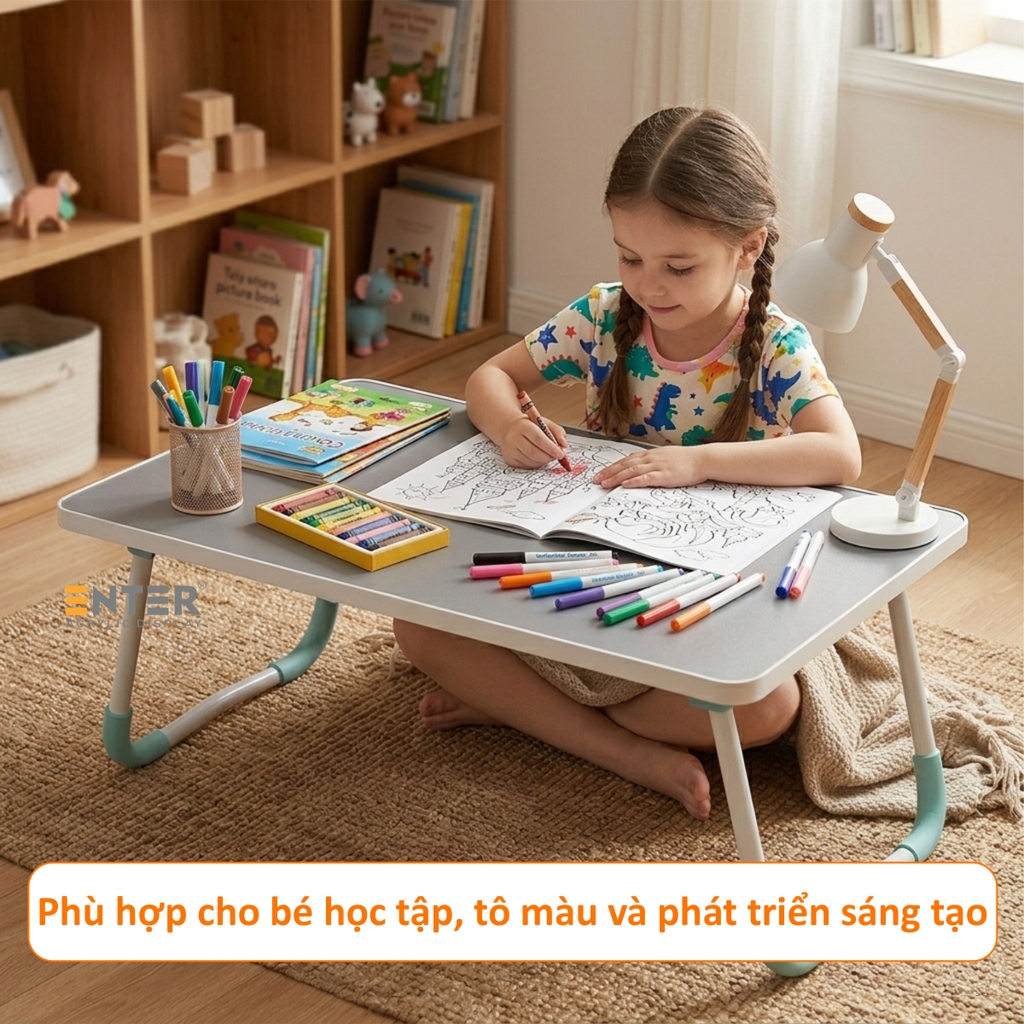 Bàn gỗ xếp Enter BG114 60x40x26cm, Bàn gấp gọn, Bàn xếp