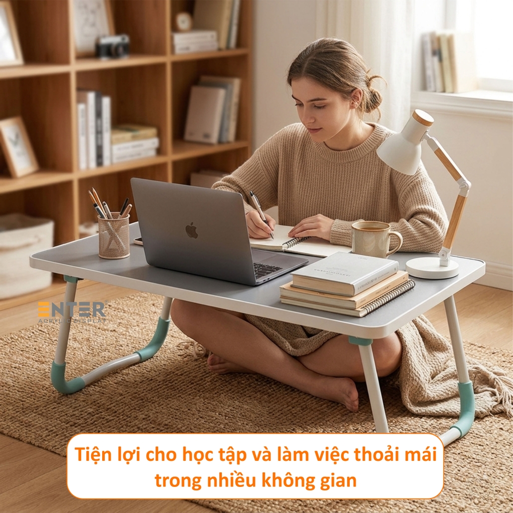 Bàn gỗ xếp Enter BG114 60x40x26cm, Bàn gấp gọn, Bàn xếp