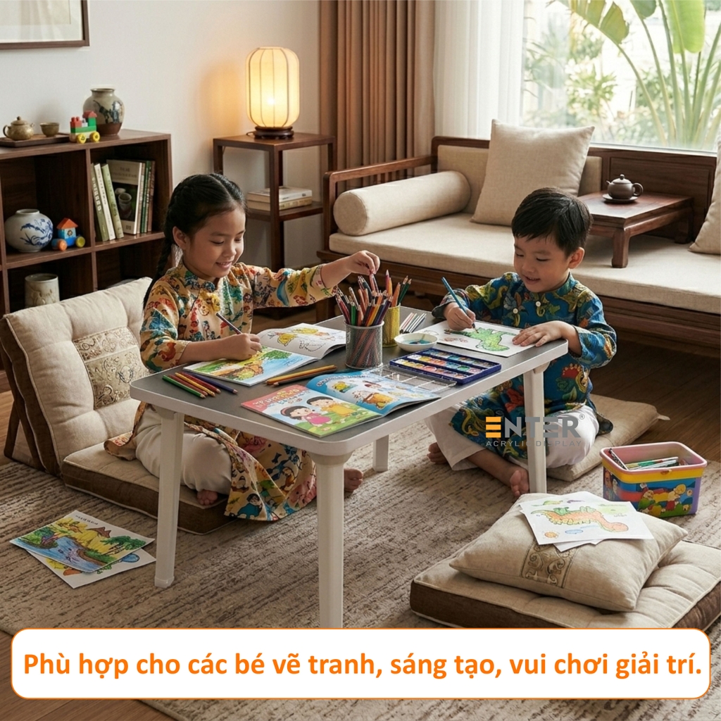 Bàn gỗ xếp Enter BG115 60x40x33cm, Bàn gấp gọn, Bàn xếp