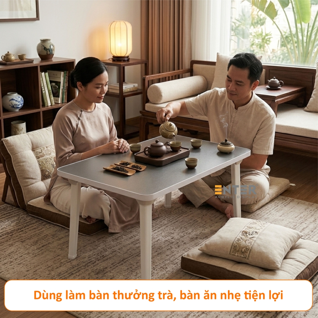 Bàn gỗ xếp Enter BG115 60x40x33cm, Bàn gấp gọn, Bàn xếp