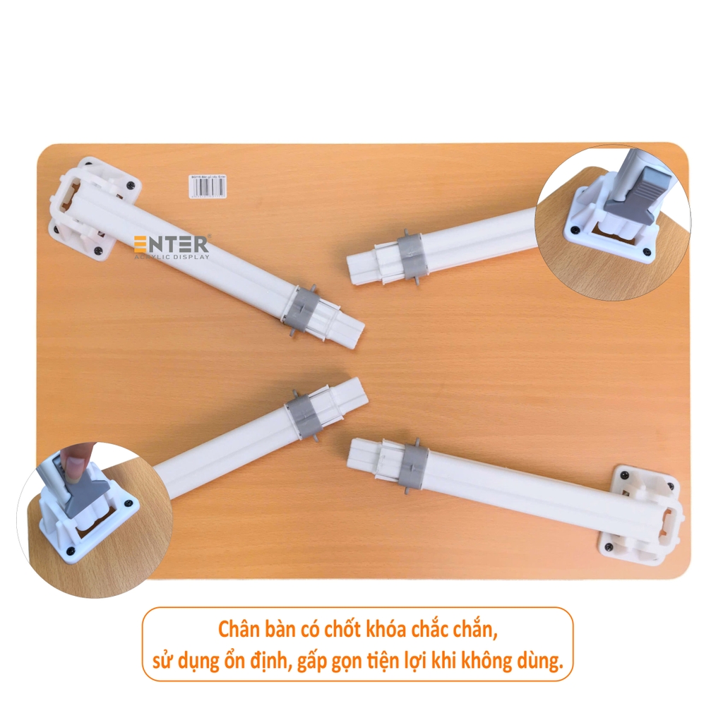 Bàn gỗ xếp Enter BG116 60x40x42cm, Bàn gấp gọn, Bàn xếp