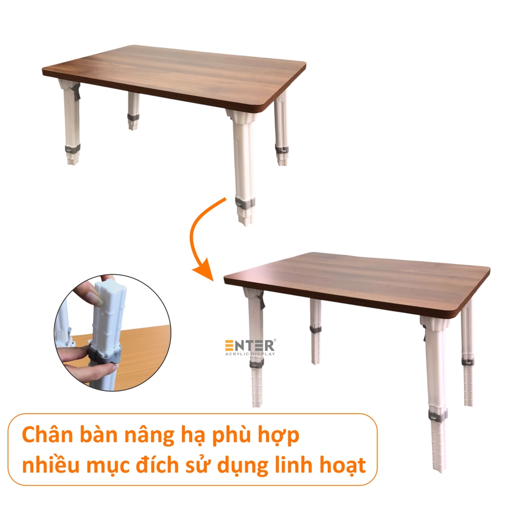 Bàn gỗ xếp Enter BG116 60x40x42cm, Bàn gấp gọn, Bàn xếp