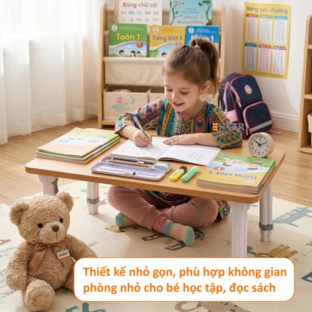 Bàn gỗ xếp Enter BG116 60x40x42cm, Bàn gấp gọn, Bàn xếp