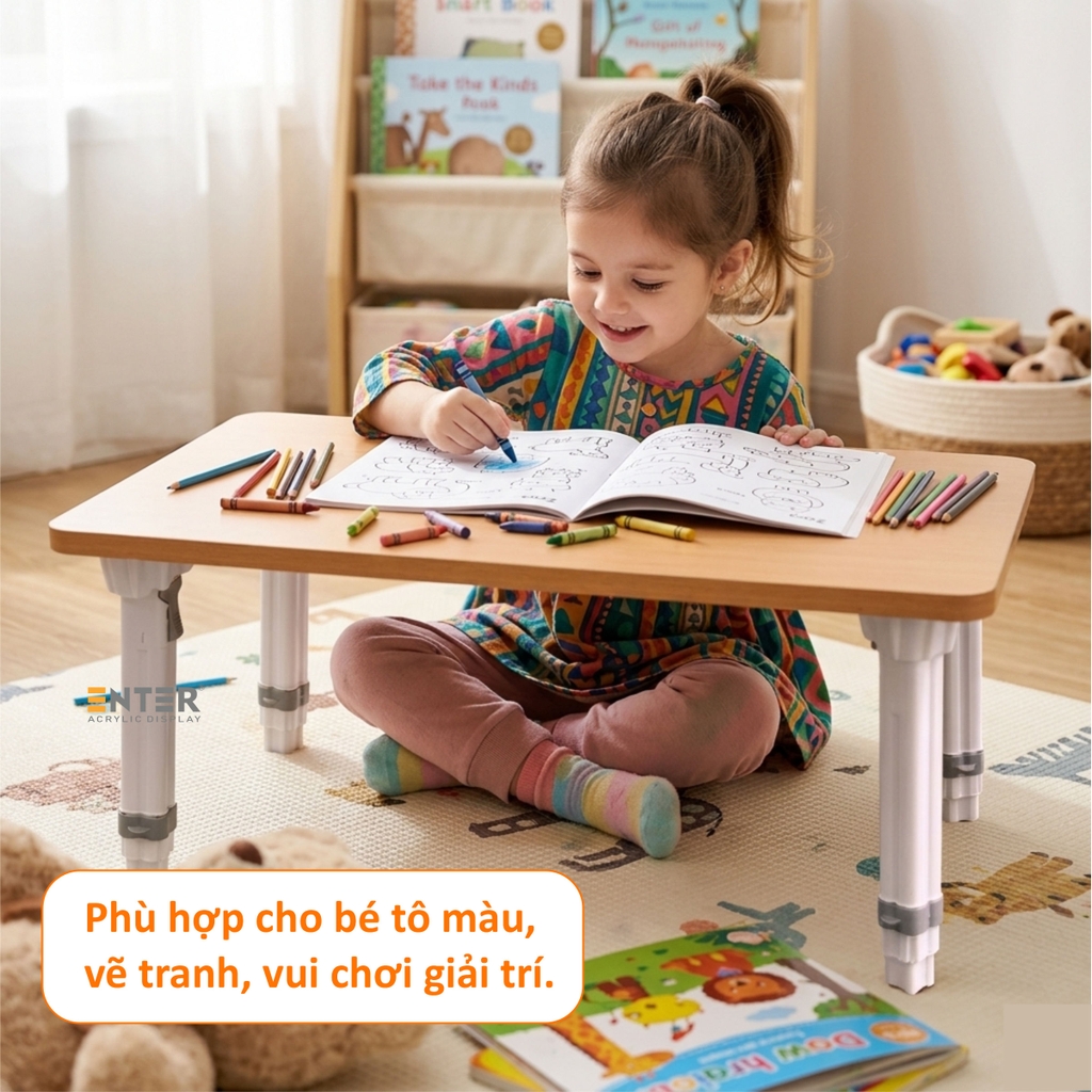 Bàn gỗ xếp Enter BG116 60x40x42cm, Bàn gấp gọn, Bàn xếp