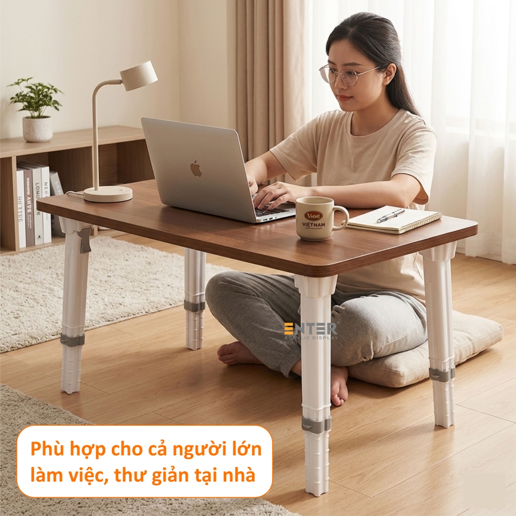 Bàn gỗ xếp Enter BG116 60x40x42cm, Bàn gấp gọn, Bàn xếp