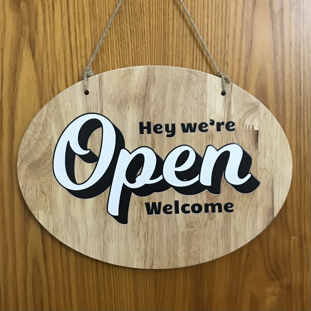 Bảng gỗ treo Enter KG107 20x30cm dày 8mm in UV 2 mặt