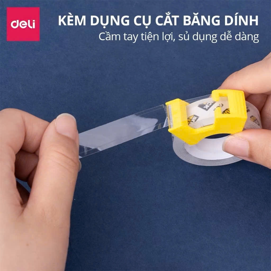 Băng keo đa năng trong suốt Deli A697 12mmx20yard (24)