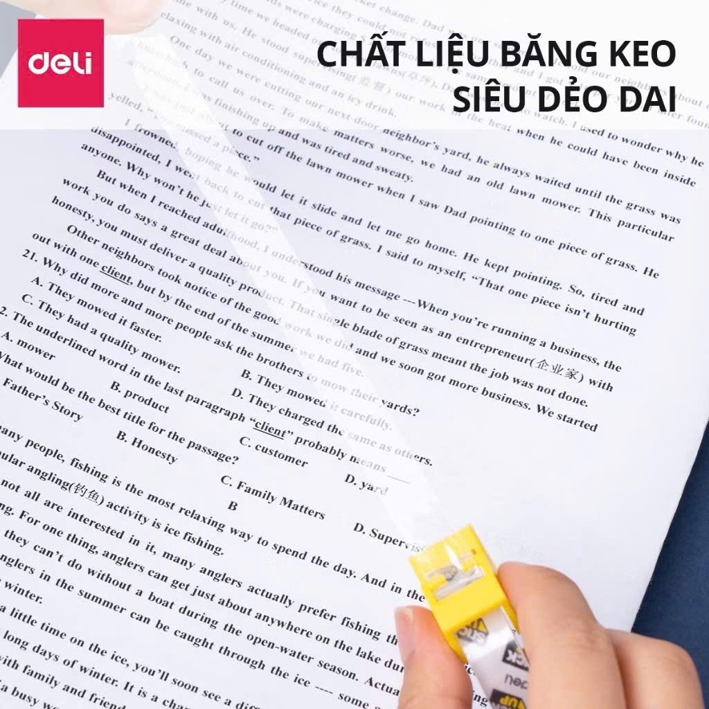 Băng keo đa năng trong suốt Deli A697 12mmx20yard (24)